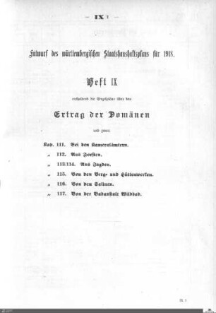 Staatshaushaltsplan 1918, Heft 9