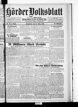 Hörder Volksblatt. 1884-1934