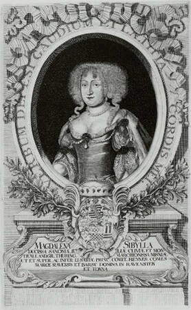 Bildnis Magdalene (Sibylle, von Sachsen-Weißenfels), Herzogin (Friedr. I.) zu Sachsen-Gotha