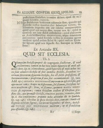 Ex Articulo IIX. Quid Sit Ecclesia.