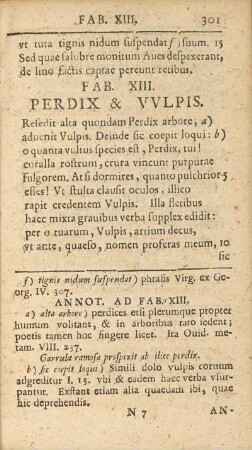 Fab. XIII. Perdix & Vvlpis