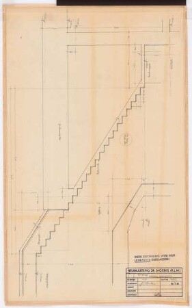 Reichsluftfahrtministerium, Berlin: Luftschutzkeller V1, Treppe: Schnitt 1:20