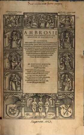 Ambrosii Calepini Bergomatis Lexicon Adavctvm Et Recognitvm
