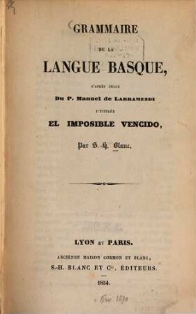 Grammaire de la langue Basque