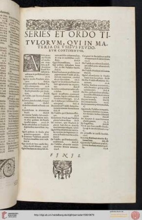 Series et ordo titulorum