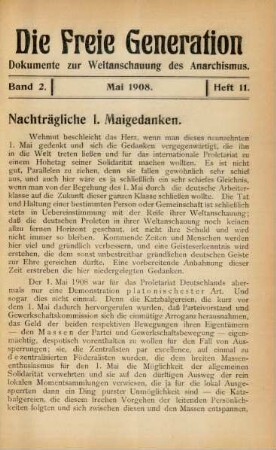 Band 2. Mai 1908. Heft 11.