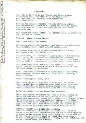 Aktennotiz zum Handlungsablauf
