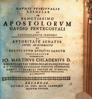 Gaudii spiritualis exemplar in sanctissimo Apostolorum gaudio pentecostali