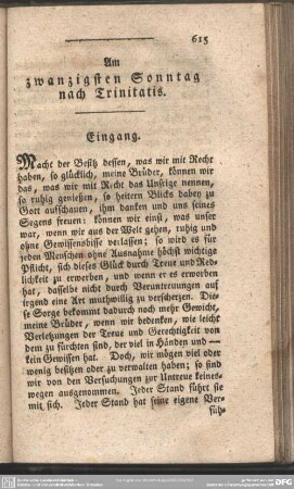 Am zwanzigsten Sonntag nach Trinitatis