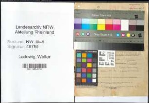Entnazifizierung Walter Ladewig , geb. 11.12.1914 (Kaufmaennischer Angestellter)