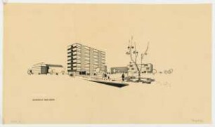 Wohnhäuser Tempelhofer Damm 32-42, Berlin-Tempelhof: Perspektivische Ansicht
