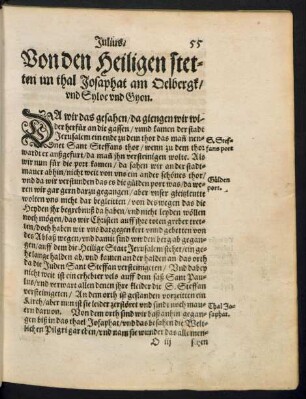 Von den Heiligen stetten im thal Josaphat am Oelbergk/ und Syloe und Gyon.