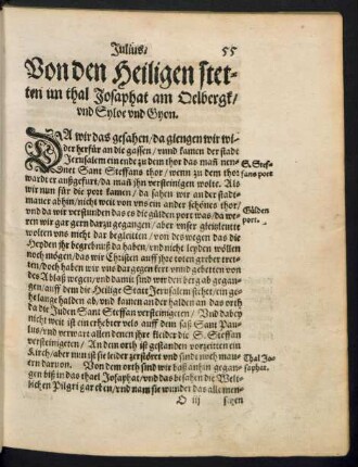 Von den Heiligen stetten im thal Josaphat am Oelbergk/ und Syloe und Gyon.