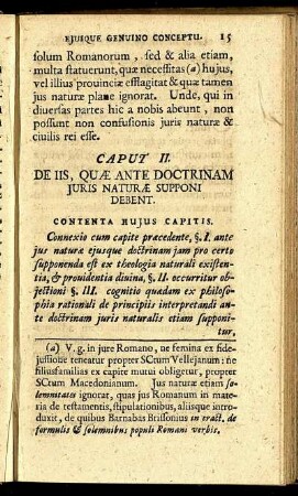 Caput II. De Iis, Quæ Ante Doctrinam Juris Naturæ Supponi Debent.