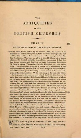 Origines Britannicae; or, the antiquities of the British churches : To which is added, an historical account of church government as first received in Great Britain and Ireland. By W. Lloyd, bishop of Worcester. II