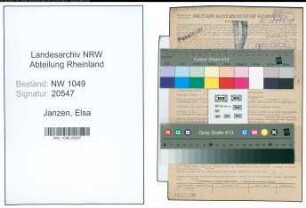 Entnazifizierung Elsa Janzen , geb. 10.12.1902 ()