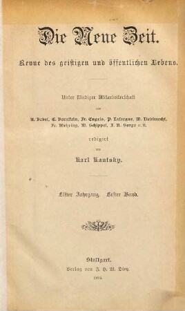 Die neue Zeit : Wochenschrift der Deutschen Sozialdemokratie. 11. 1893, Bd. 1
