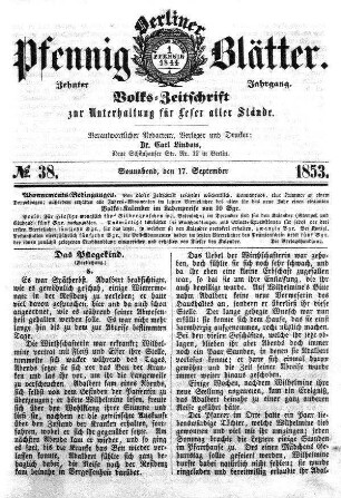 Nr. 38, Sonnabend, den 17. September