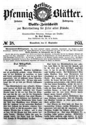 Nr. 38, Sonnabend, den 17. September