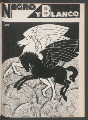 [Pegaso negro y blanco- Ilustración por Torres Palomar]