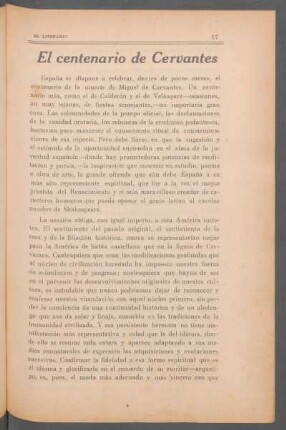 El centenario de Cervantes