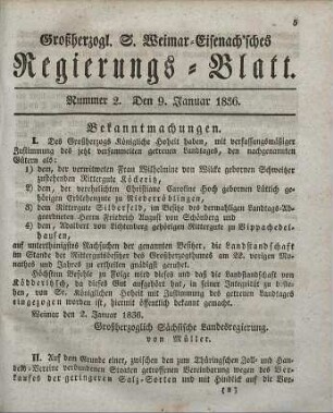 Nr. 2 : 9. Januar 1836
