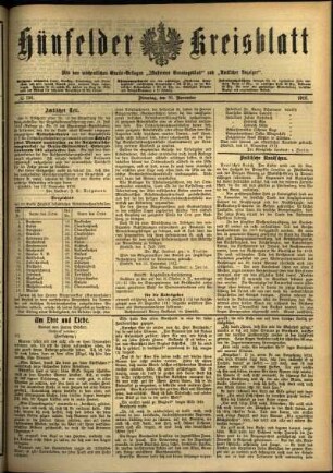 Ausgabe vom Dienstag, den 19. November 1912.