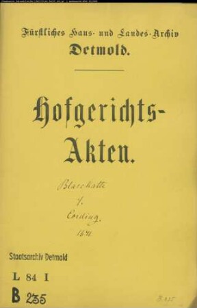 Blasekatte, Johann in Lage gegen Kord Cording