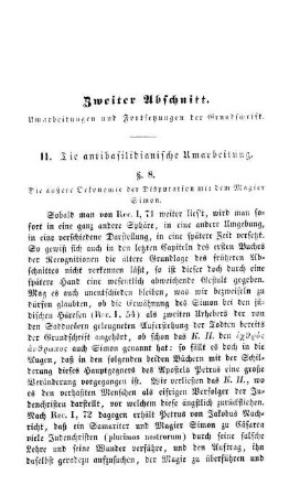 Zweiter Abschnitt. Umarbeitungen und Fortsetzungen der Grundschrift.