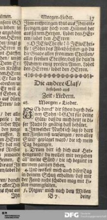 Die andere Claß/ bestehend aus Zeit-Liedern.