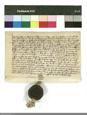 Revers Engelhard Schotts bezüglich der Belehnung mit Gütern in Milz und Breitensee durch Reinhard [von Weilnau], Abt von Fulda