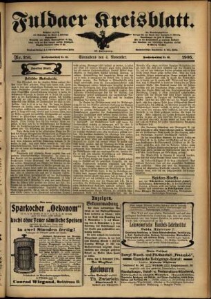 Zweite Ausgabe vom Samstag, den 04. November 1905.