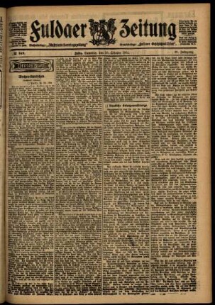 Dritte Ausgabe vom Samstag, den 29. Oktober 1904.
