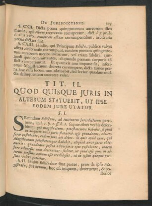 Tit. II. Quod Quisque Iuris In Altertum Statuerit, Ut Ipse Eodem Iure Utatur