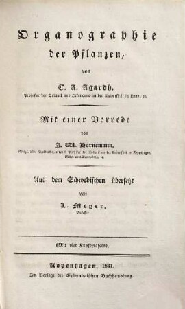 Lehrbuch der Botanik, 1. Organographie der Pflanzen
