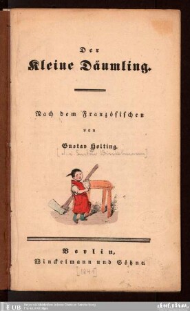 Der kleine Däumling : mit 16 Bildern : nach dem Franz.