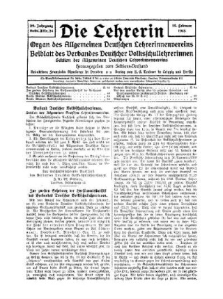 Zur zweiten Erhebung der Versäumnisstatistik des Verbandes Deutscher Volksschullehrerinnen