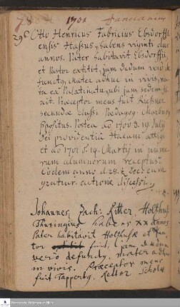 Lebenslauf von Otto Heinrich Fabricius.