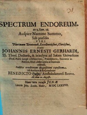 Spectrum Endoreum, ex I. Sam. 28