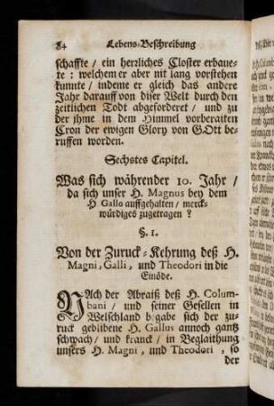 84-110, Sechstes Capitel