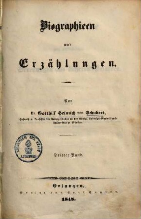 Biographieen und Erzählungen. 3, Beispiele von merkwürdigen Errettungen aus äußeren Gefahren