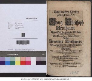 Eines wahren Christen Freudigkeit im Tode