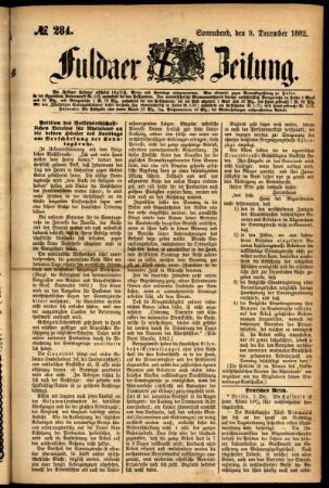 Ausgabe vom Samstag, den 09. Dezember 1882.