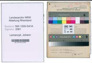 Entnazifizierung Johann Lemanzyk , geb. 02.01.1915 (Polizist)