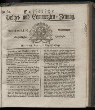 Nr. 64, Mittwoch, den 11ten August 1819
