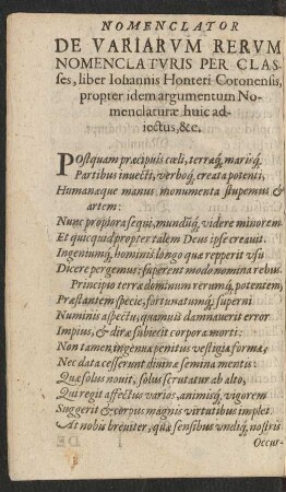 Nomenclatura Rerum Variarum.