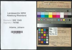 Entnazifizierung Johann Adams , geb. 01.02.1902 (Schlosser)