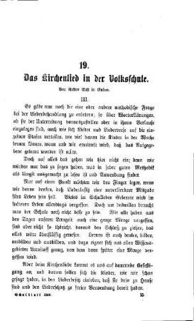 Das Kirchenlied in der Volksschule