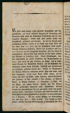 2-16, Kurzer Bericht von dem Leben der am 31. July 1812 in Heidelberg durch das Schwerdt hingerichteten sechs Raubmörder