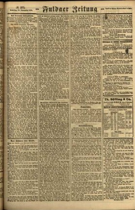 Zweite Ausgabe vom Samstag, den 27. November 1920.